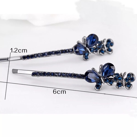Set of 2 sapphire Blue Bobbie Pins - Picture 6 of 6